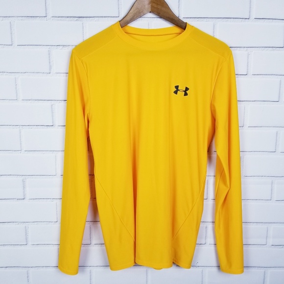 yellow under armour long sleeve shirt